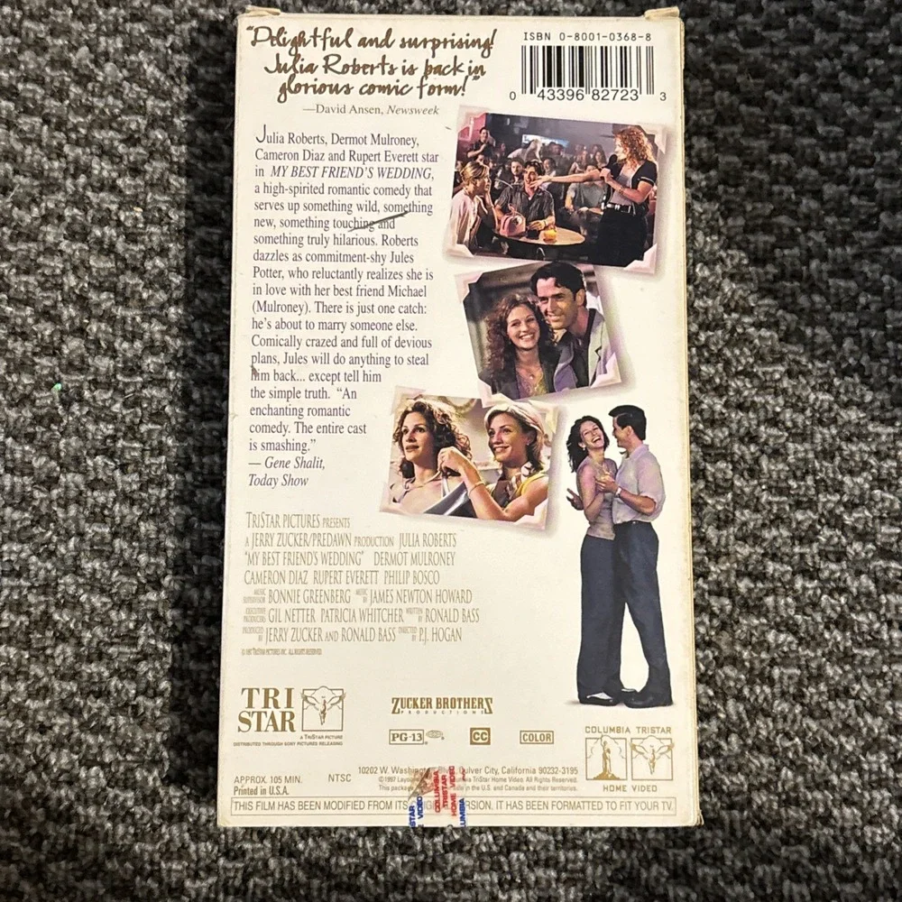 MY BEST FRIEND'S WEDDING VHS Tape, COMPLETE/TESTED SEE PHOTOS (VHS56)‎